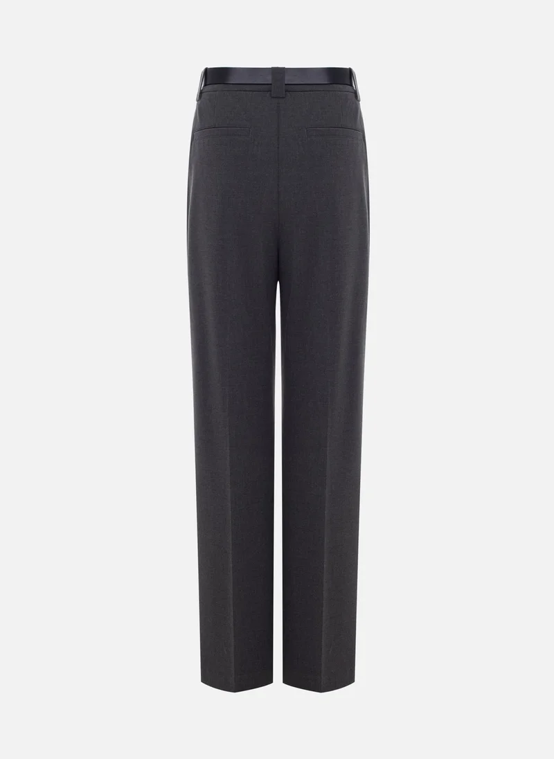 Lichi  Straight suiting trousers with stitched creases and a belt for Women | Best Price UAE