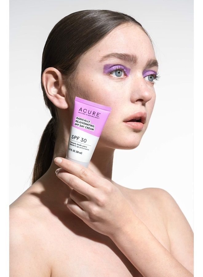 Acure Radically Rejuvenating SPF 30 Day Cream, 100% Vegan, Provides Anti-Aging Support, Turmeric, Ferulic Acid & Vitamin C, Sun Protection & Antioxidants, Scented, 1.7 Fl Oz - Image 2