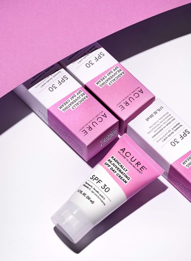 Acure Radically Rejuvenating SPF 30 Day Cream, 100% Vegan, Provides Anti-Aging Support, Turmeric, Ferulic Acid & Vitamin C, Sun Protection & Antioxidants, Scented, 1.7 Fl Oz - Image 4