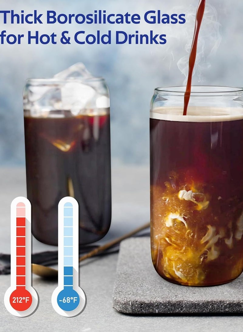 16oz Coffee Cup Water Glasses 1Pack Coffee Cups with Lids and Straw  - Image 2