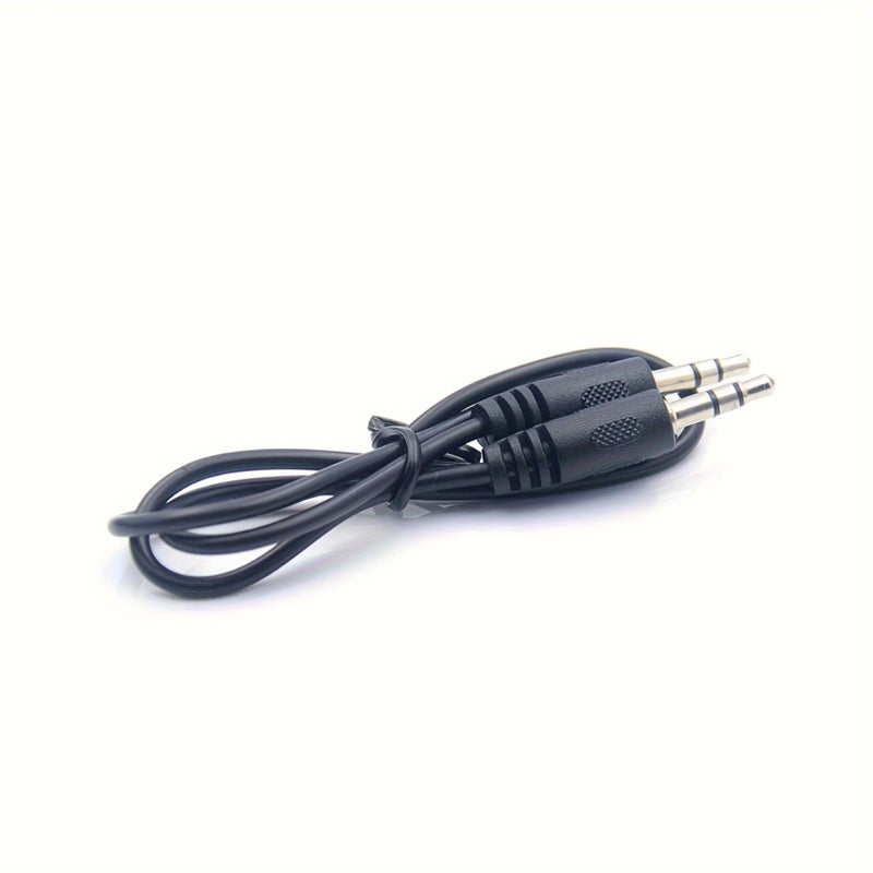 Set Of Two 3 5mm Auxiliary Audio Cables Stereo Speakers Vehicle Home Audio Systems Male To Male Connectors Black - Image 4