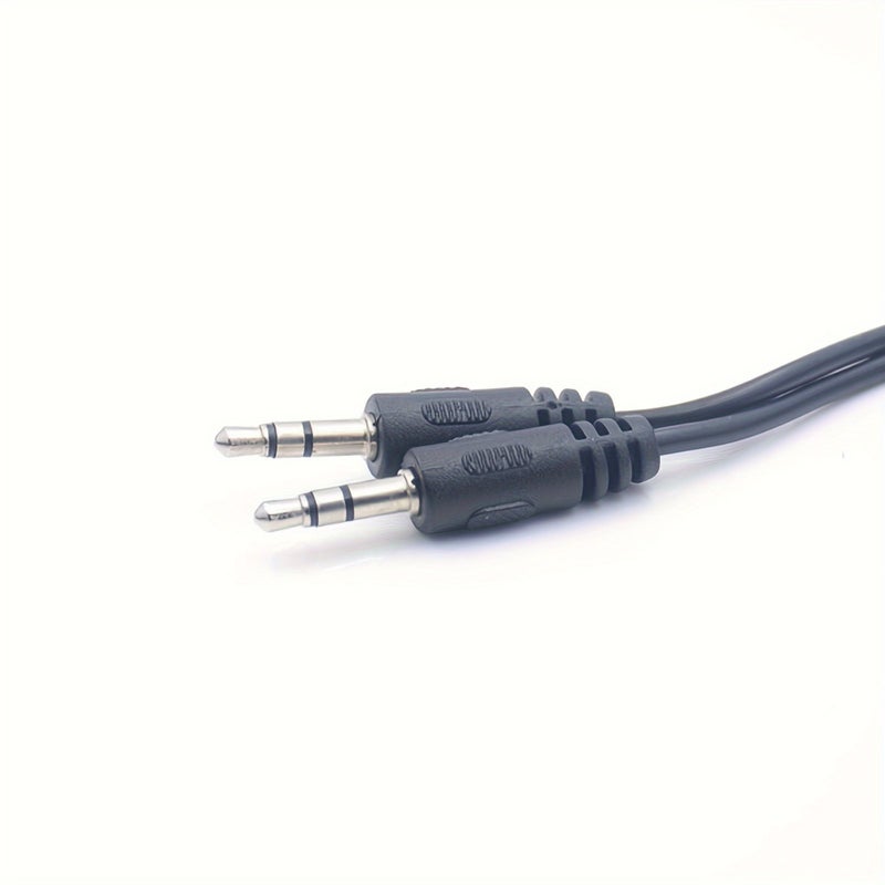 Set Of Two 3 5mm Auxiliary Audio Cables Stereo Speakers Vehicle Home Audio Systems Male To Male Connectors Black - Image 3