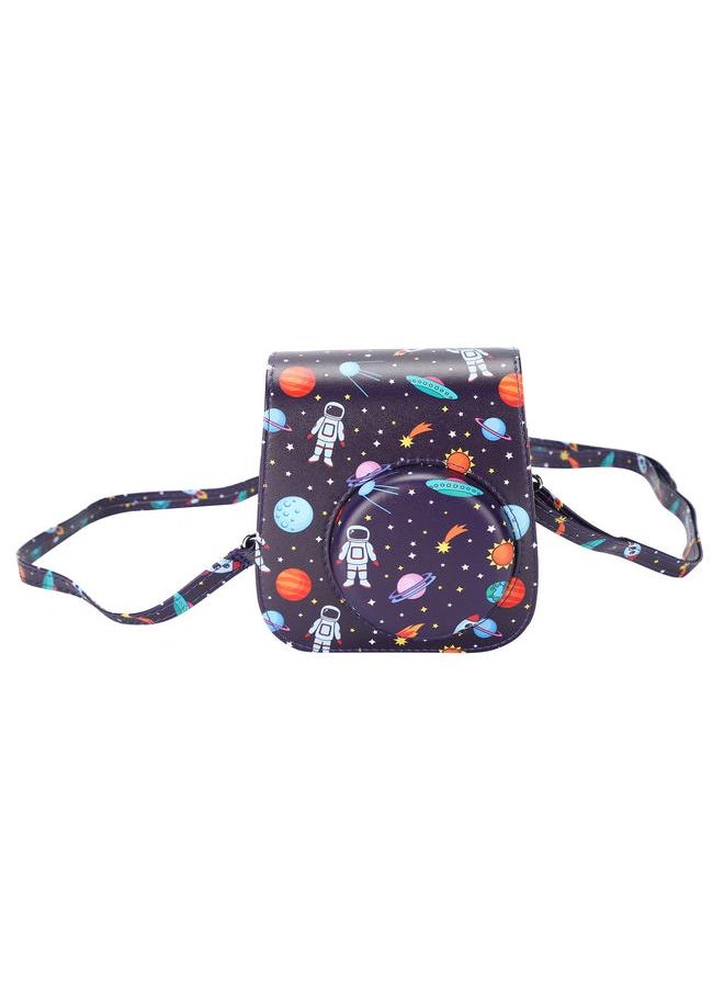Thoraya Space Cartoon Pattern PU Leather Camera Case Bag with Strap Fit for Polaroid Mini11/9  - Image 3