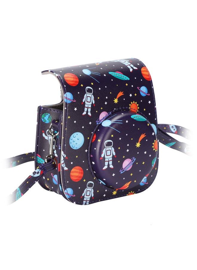 Thoraya Space Cartoon Pattern PU Leather Camera Case Bag with Strap Fit for Polaroid Mini11/9  - Image 4