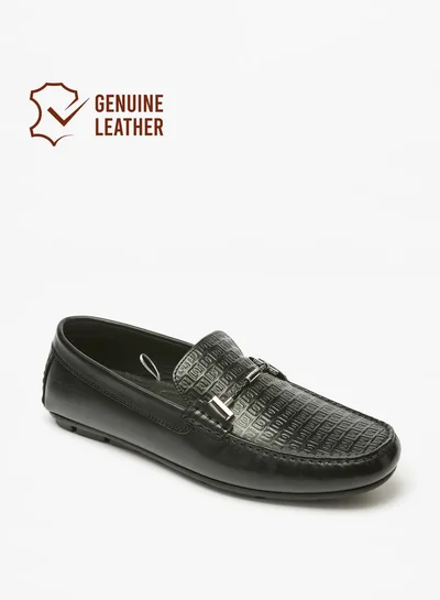 DUCHINI Men Textured Slip On Moccasins