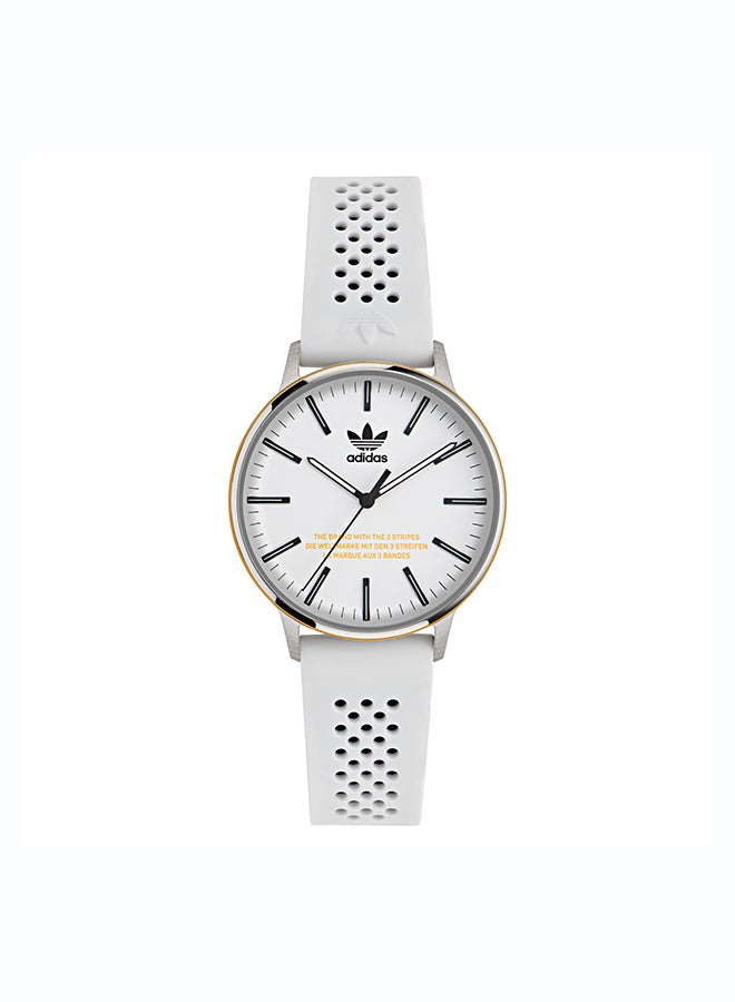Adidas Uw Code One Slv Cs Wht Dl 38Mm Qtz Wht Slcn Ss24 - Image 1