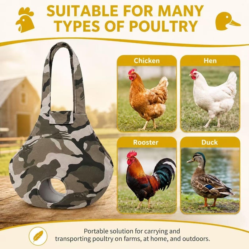 DZXZY Chicken Holder Bags Hen Sling Carry Bag Chicken Carrier with Handle Chicken Supplies Chicken Medic Bag Catching Hand Bag (CAMO) - Image 5