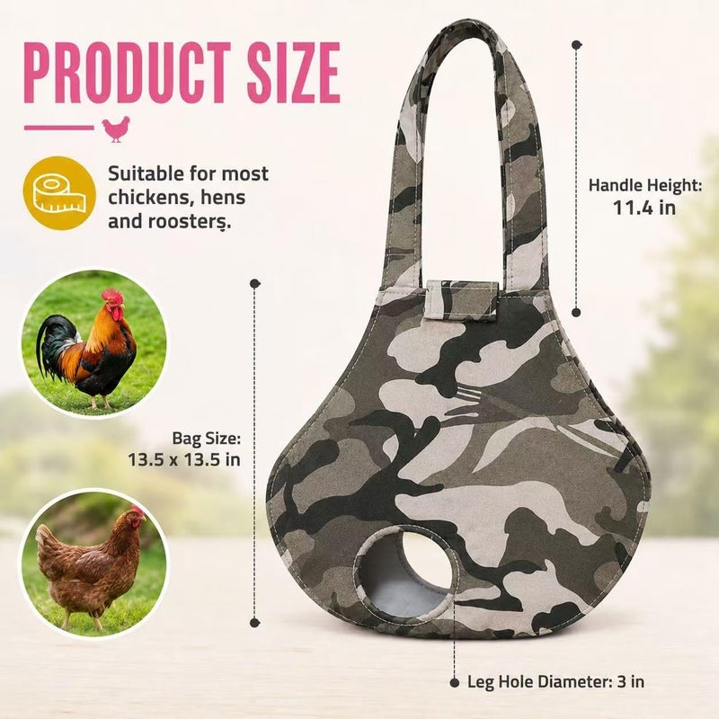 DZXZY Chicken Holder Bags Hen Sling Carry Bag Chicken Carrier with Handle Chicken Supplies Chicken Medic Bag Catching Hand Bag (CAMO) - Image 4