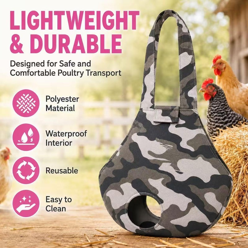 DZXZY Chicken Holder Bags Hen Sling Carry Bag Chicken Carrier with Handle Chicken Supplies Chicken Medic Bag Catching Hand Bag (CAMO) - Image 2