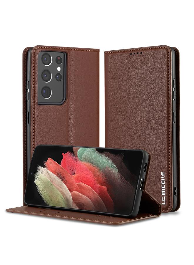 The Bros Case For Samsung Galaxy S21 Ultra 5G L1 Series Frosted Fine Texture PU Phone Case