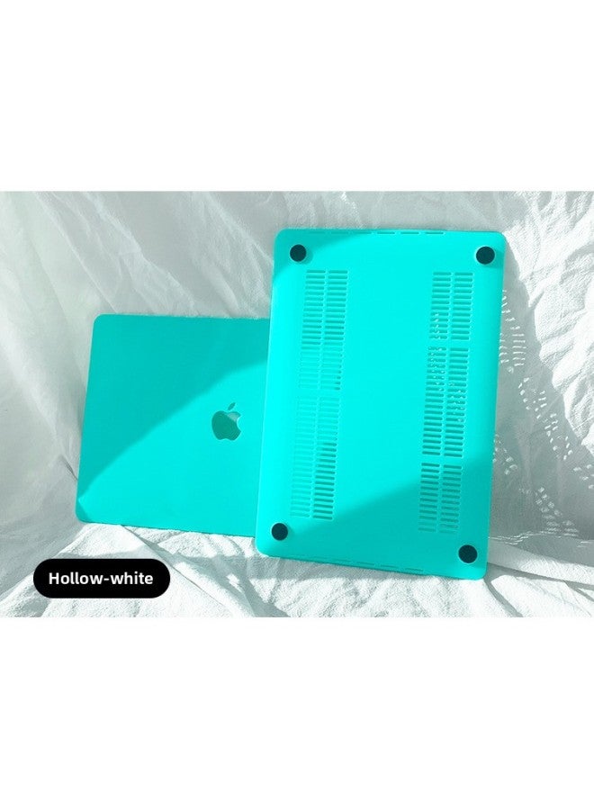 For MacBook M4 Matte Protective Case 14Pro For Apple Laptop Case PC Protective Case-Color:Frosted White Blue-Applicable Model:2020 13-inch Pro M1 【A2289/A2251/A2338】 【hollowed Out】】