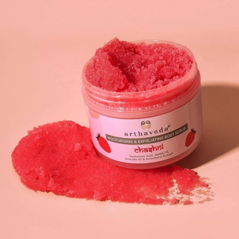 Arthaveda Moisturizing Exfoliating Body Scrub Chasani with Sugar Jojoba Oil Olive Oil for Exfoliation Removal of Dead Skin Cells For Soft Smooth Skin 200 g - Image 3