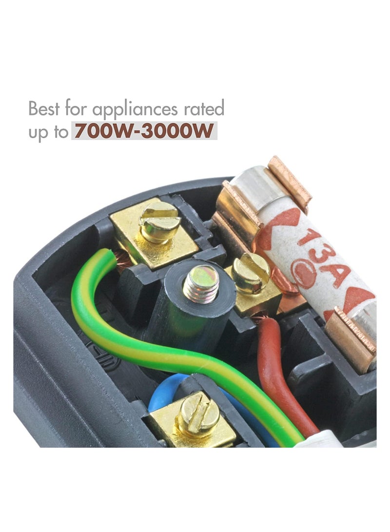 VIUAUAX BH02293 (10 Pcs) BS1362 Fuse Cartridge, 13 amp - Pack of 10 Pieces.Seamless Riveting BS1362 British Plug Fuse - Image 4