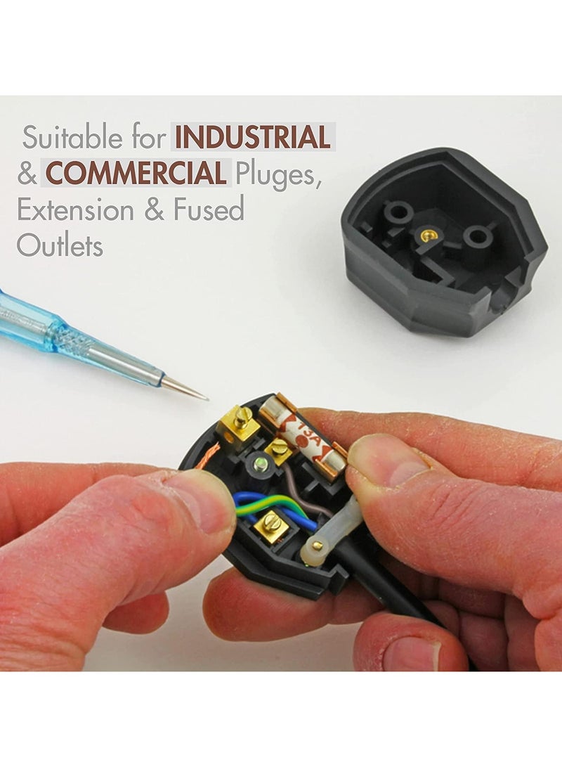 VIUAUAX BH02293 (10 Pcs) BS1362 Fuse Cartridge, 13 amp - Pack of 10 Pieces.Seamless Riveting BS1362 British Plug Fuse - Image 5