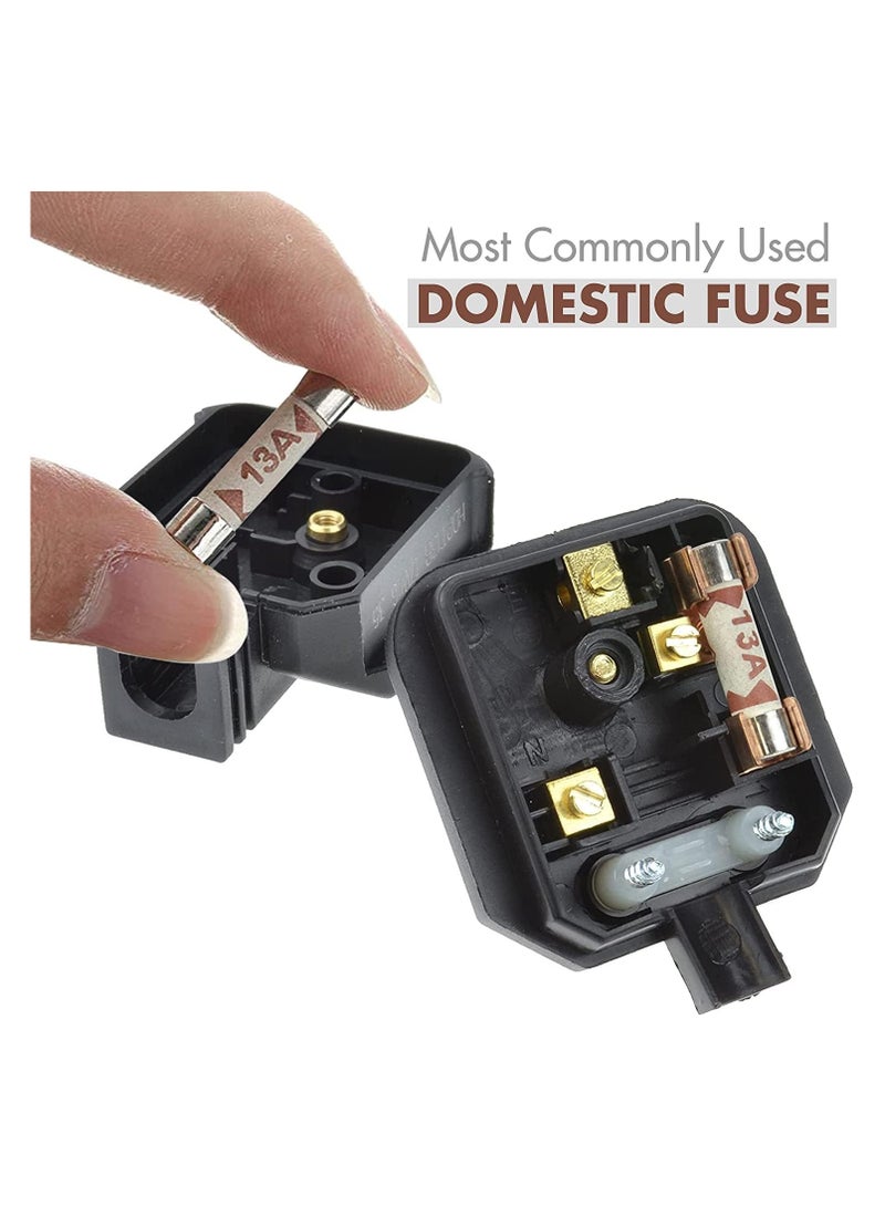 VIUAUAX BH02293 (10 Pcs) BS1362 Fuse Cartridge, 13 amp - Pack of 10 Pieces.Seamless Riveting BS1362 British Plug Fuse - Image 3