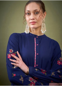 SASSAFRAS Floral Embroidered Sleeve Shirt & Pants Co-Ord by Styli  - Image 4