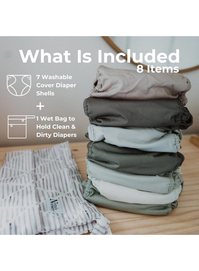 Nora's Nursery Cloth Diaper Cover, Reusable Cover with Snap Closure, Shell for Prefold, Flat, or Fitted Inserts, Includes Wet Bag - Morning Dew - Image 2