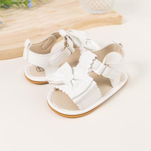 Babelvit Infant Baby Girl Boy Sandals Comfort Premium Summer Outdoor Casual Beach Shoes with Bowknot Anti Slip Rubber Sole Newborn Toddler Prewalker First Walking Shoes - Image 4
