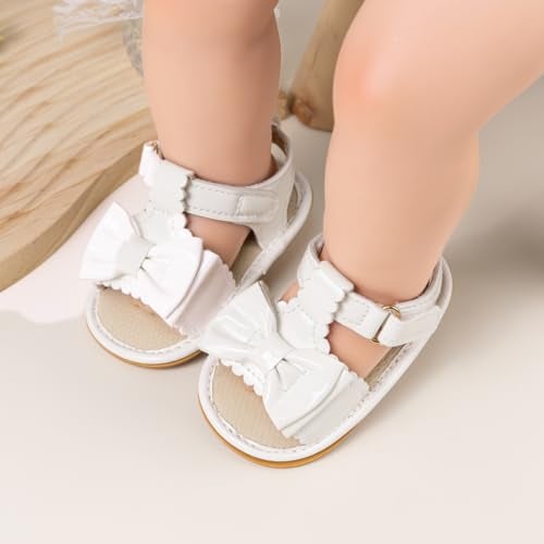 Babelvit Infant Baby Girl Boy Sandals Comfort Premium Summer Outdoor Casual Beach Shoes with Bowknot Anti Slip Rubber Sole Newborn Toddler Prewalker First Walking Shoes - Image 2