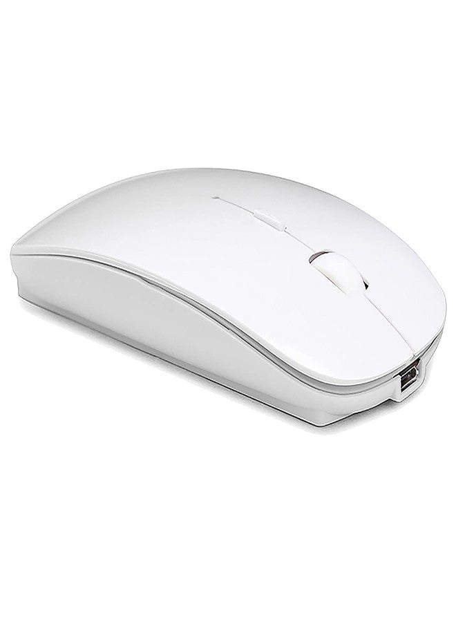 PEIBO Bluetooth Mouse for iPad Pro iPad Air Rechargeable Bluetooth Wireless Mouse for MacBook pro MacBook Air Mac Laptop Chromebook Windows Notebook MacBook HP PC DELL Desktop Computer (White) - Image 1