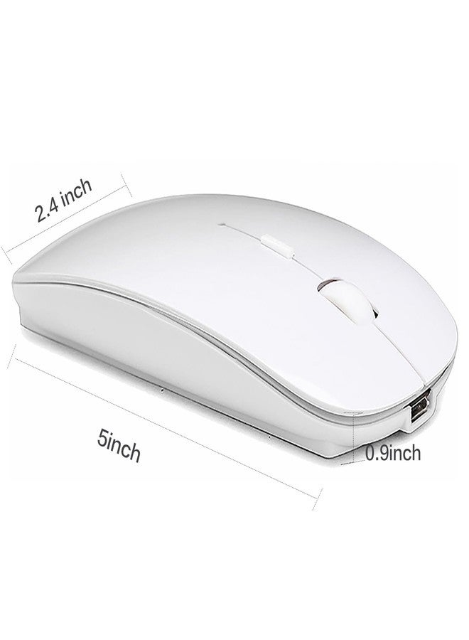 PEIBO Bluetooth Mouse for iPad Pro iPad Air Rechargeable Bluetooth Wireless Mouse for MacBook pro MacBook Air Mac Laptop Chromebook Windows Notebook MacBook HP PC DELL Desktop Computer (White) - Image 4