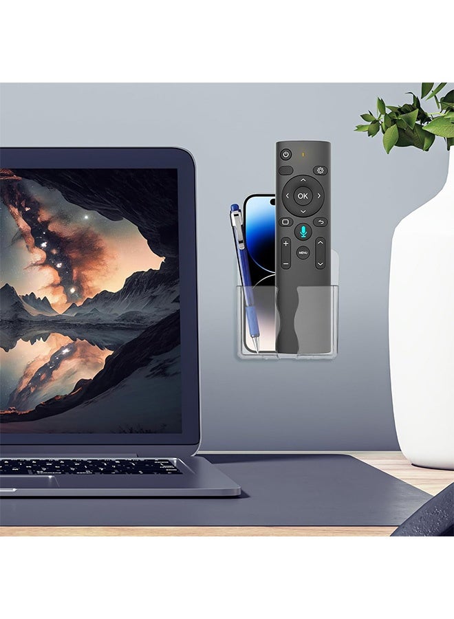 2Pcs Wall Mount Phone Holder Transparent Wall Phone Holder for Bed Self Adhesive Cell Phone Wall Holder with Charging Hole for Most Cell Phone, Bedside Remote Control Stand - Image 4