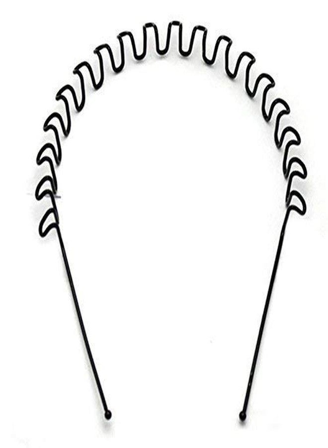 Smart Villa Traders Black Flexible Metal Wavy,Spring Zig Zag Hair Band Hair Hoop Hairband Daily Use For Unisex Men Women (Pack Of 1) - Image 1