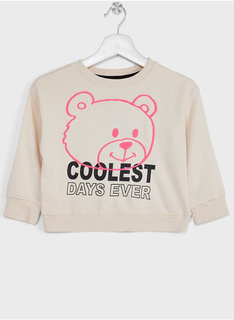 Ripples - Girls Casual Printed Sweatshirt And Jogger Set - Image 1