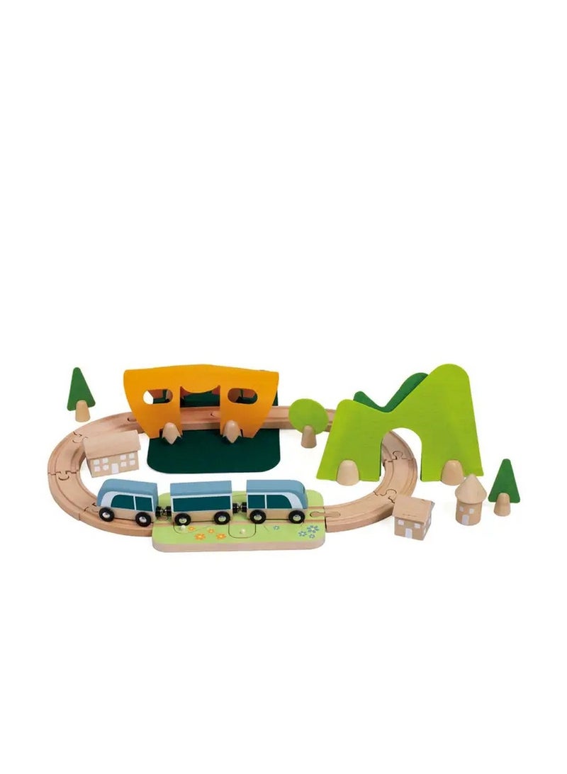 Classic World Wooden Little Train – Wooden Train Playset, Interactive Learning, Safe for Toddlers, Early Development, Fine Motor Skills, Pretend Play - Image 1