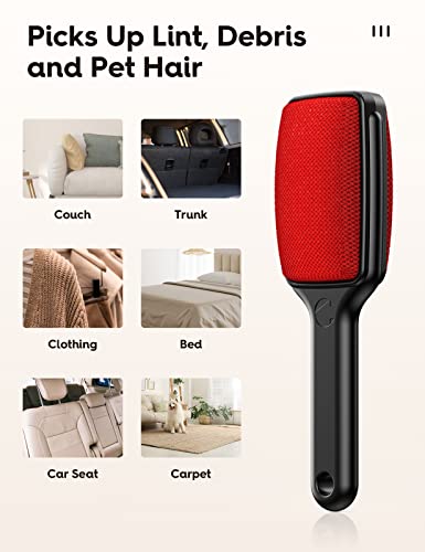 VASSON Lint Brush, Double-Sided Lint Remover Brush, Lint Brushes for Clothes, Reusable Velvet lint Brush, Coat Lint Brush (2 Pack) - Image 2