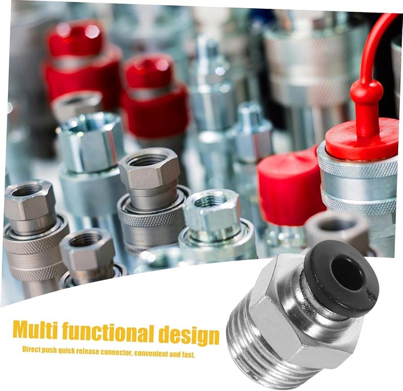 10Pcs Push To Connect Pneumatic Fittings Kit NPT Quick Release Connectors 1 4 Inch - Image 4