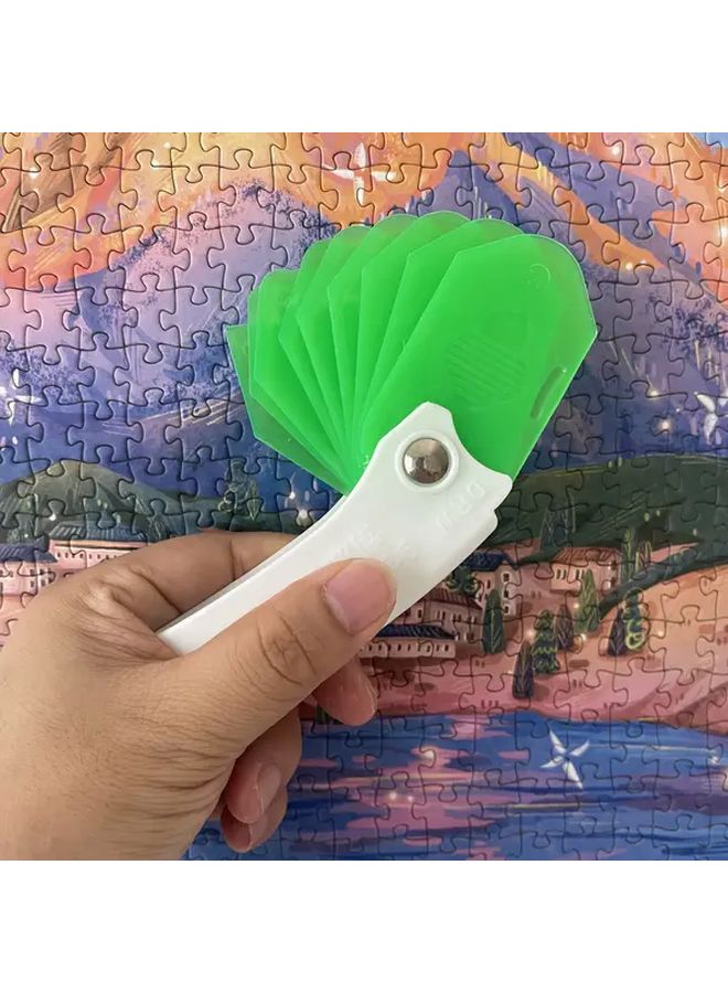 9 In 1 Green Silicone Caulking Tool Kit With V Groove Scraper Foldable Finger Applicator Set - Image 1