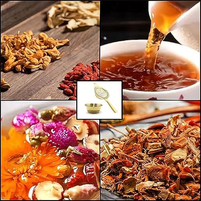 Azonee Tea Strainer For Loose Tea Stainless Steel Tea Filter With Drip Bowl Stainless Steel Extra Fine Mesh Tea Strainer For Loose Leaf Leaf Filter Kitchen Tool With Long Handle And Stand Gold - Image 4