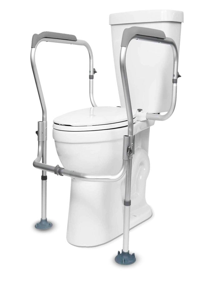 KosmoCare Aluminium Toilet Safety Frame - Medical Railing Helper For Elderly- Assist Handrail Grab Bar - Adjustable Height, Fits Most Toilet Seats,White - Image 1
