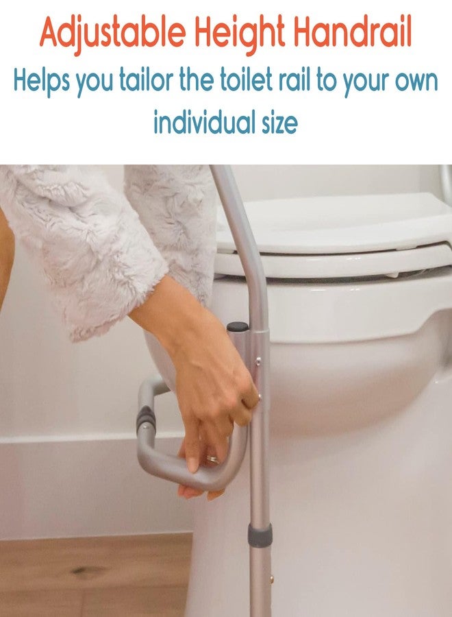 KosmoCare Aluminium Toilet Safety Frame - Medical Railing Helper For Elderly- Assist Handrail Grab Bar - Adjustable Height, Fits Most Toilet Seats,White - Image 5