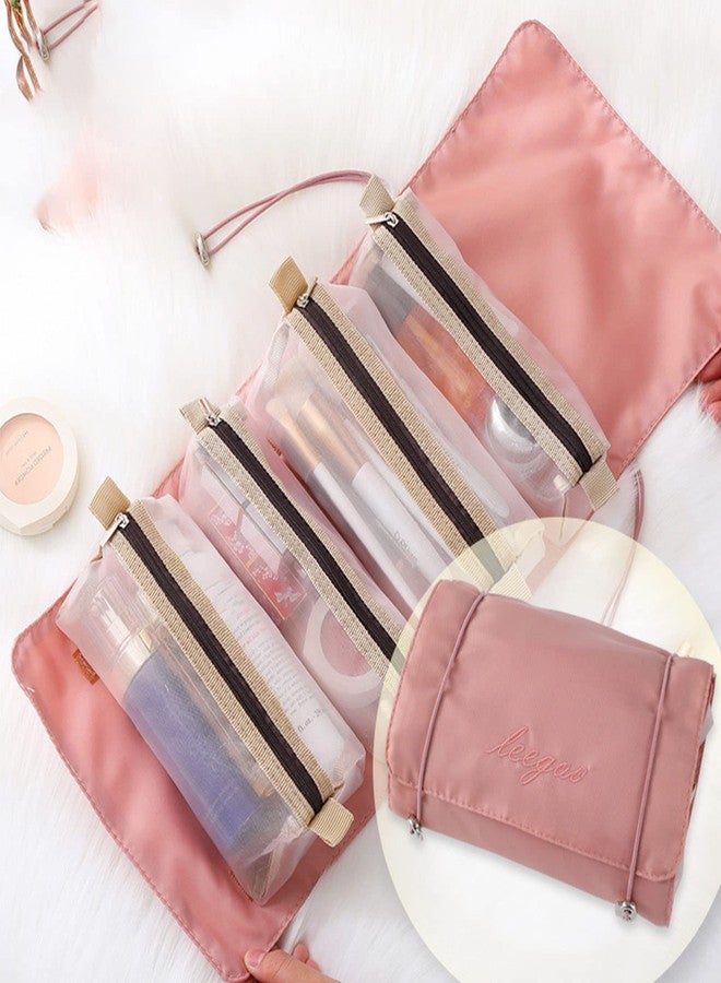 Moxtiza Roll Up 4 in 1 Foldable Toiletry Bag for Travel, Detachable Makeup Pouch, Cosmetic Organizer Bag for Women - Image 4
