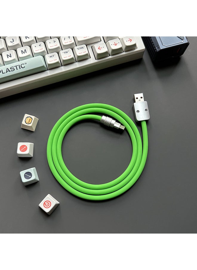 Generic - Super Soft Silicone Data Cable For Apple For Iphone For Huawei For Xiaomi OPPO Mobile Phone Tablet PD Super Fast Charging-Color:1.5 M USB To For Iphone 12W-Model:Green - Image 1