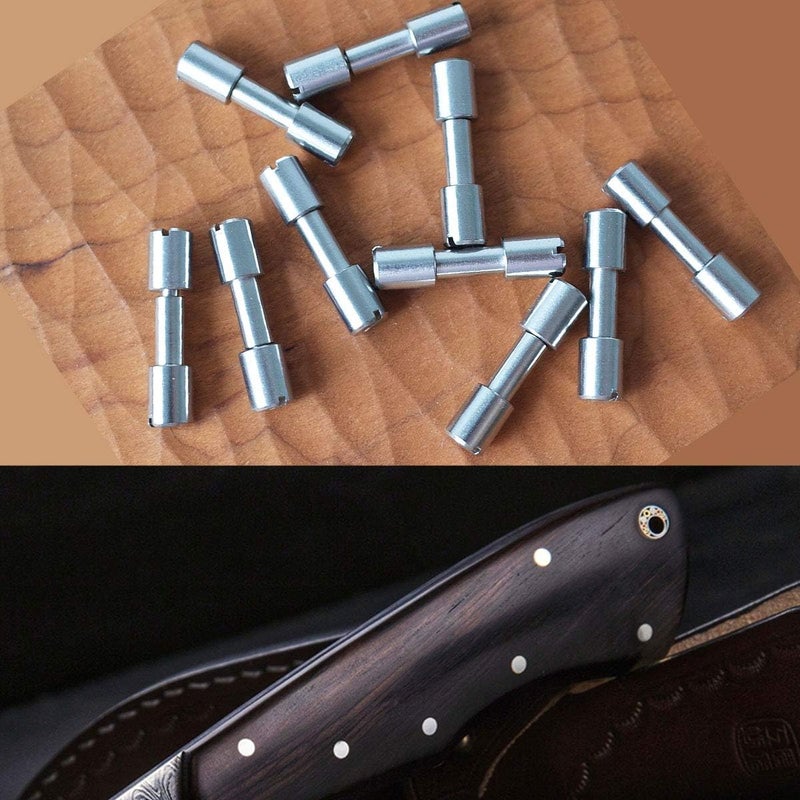 FOIBURELY 10 sets of stainless steel bracket bolt fasteners tactical lock rivets, knife DIY tool handle fastener revision, EDC knife screw(Head Diameter6 mm) - Image 4