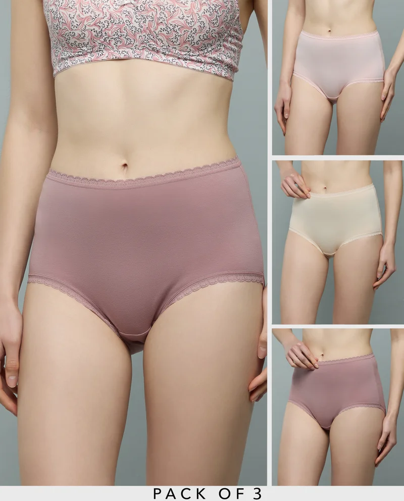 أر أند بي 3 Pack Lace Trim Full Briefs