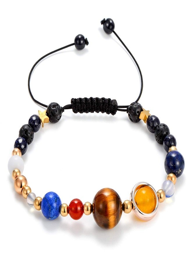 CULOVITY Handmade Universe Guardian Bracelets Nine Planets Star Natural Stone Adjustable Astronomy Bracelet for Women Men Gift 1Pcs - Image 1