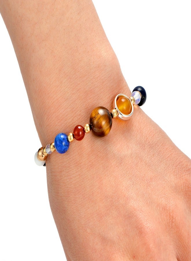 CULOVITY Handmade Universe Guardian Bracelets Nine Planets Star Natural Stone Adjustable Astronomy Bracelet for Women Men Gift 1Pcs - Image 2