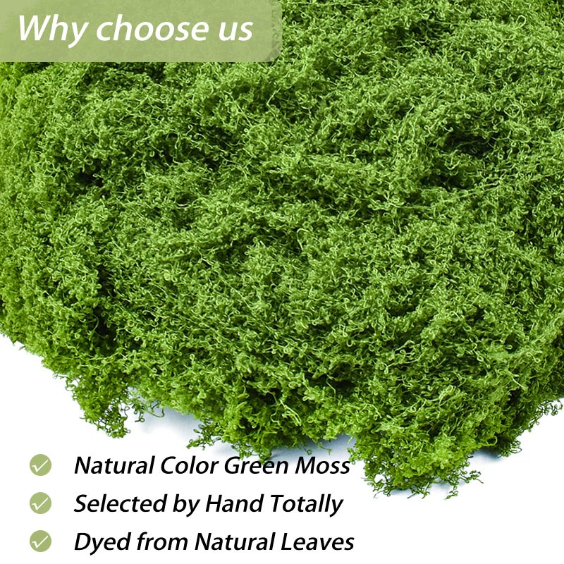 Aifong Fake Green Moss for Crafts 5.3 Oz Decorative Artificial Moss for Crafts Decorative Faux Moss Table Centerpieces Wedding Party Decor Fairy Garden Floral DIY - Image 3