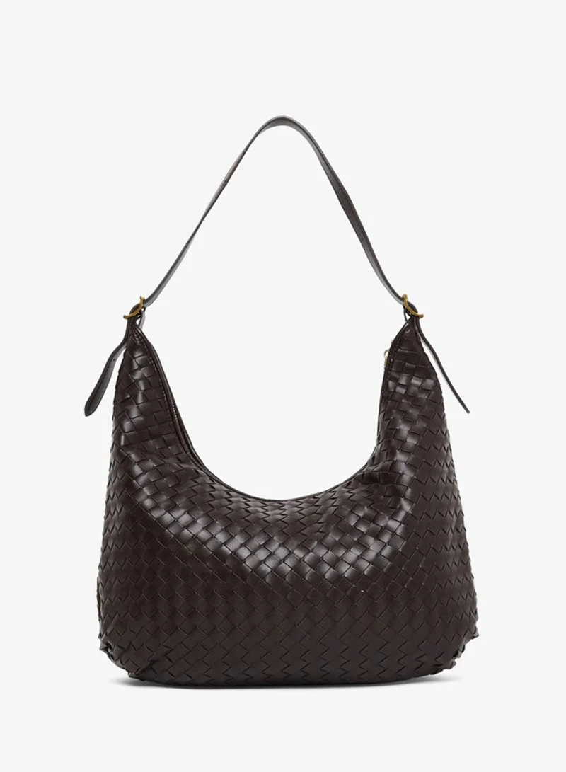 Styli Women Brown Weave Shoulder Bag