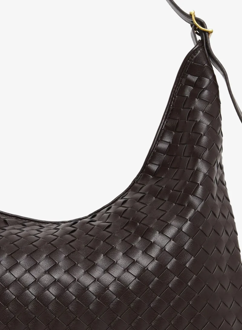 Styli Women Brown Weave Shoulder Bag