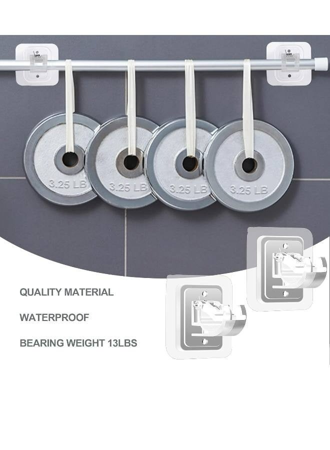 بيوينتي 12 Pcs Self Adhesive Curtain Rod Bracket, No Drill Curtain Hooks, Transparent Finish, Plastic Material, Ideal for Smooth Walls, Maximum Load 5KG - Image 4