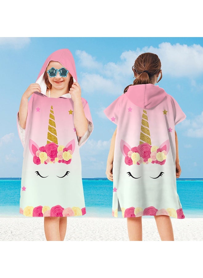 NIBEMINENT Kids Hooded Towel Cape - Microfiber Swim & Beach Bathrobe, Super Absorbent & Quick-Dry Towel for Children (60x75cm)  - Image 1