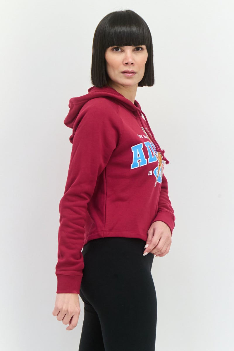 adidas Originals Adidas Originals x Disney Women Sportswear Fit Long Sleeve Outdoor Hoodie, Maroon  - Image 2