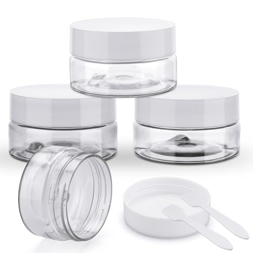Cosywell Travel Cream Jars for Toiletries TSA Approved 0.7oz 4 Pack Refillable Cosmetic Containers Leak-proof Plastic Travel Size Containers with Lid for Lotion Makeup Cosmetics ( Clear) - Image 1