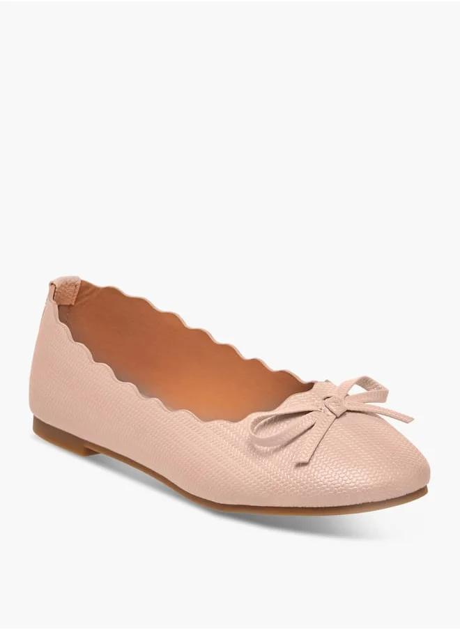 ميسي الصغيرة Girls Bow Embellished Slip-On Ballerina Shoes