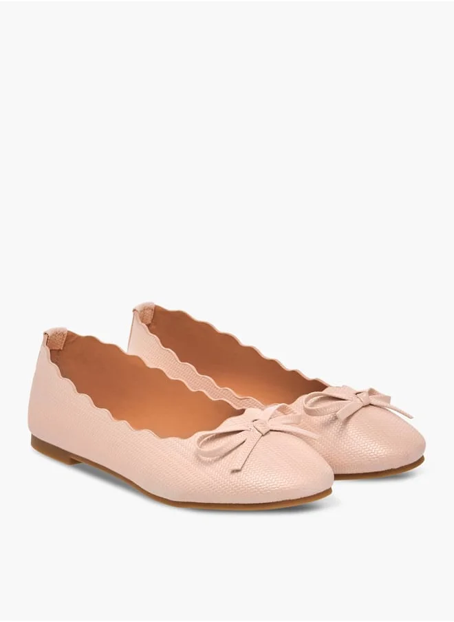 ميسي الصغيرة Girls Bow Embellished Slip-On Ballerina Shoes